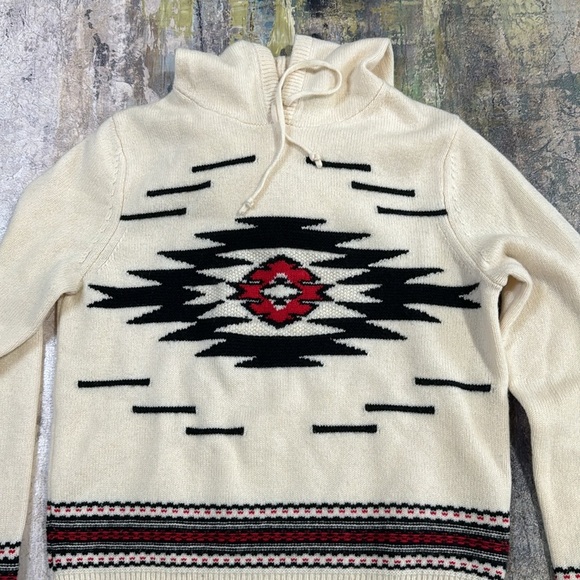 Polo Ralph Lauren Wool Cashmere Sweater Aztec Hoodie sz Small - Picture 3 of 11